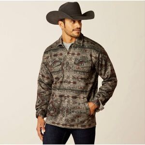 Ariat TEK Caldwell Printed Shirt Jacket Aztec Brindle Moisture Wick Mens Large N